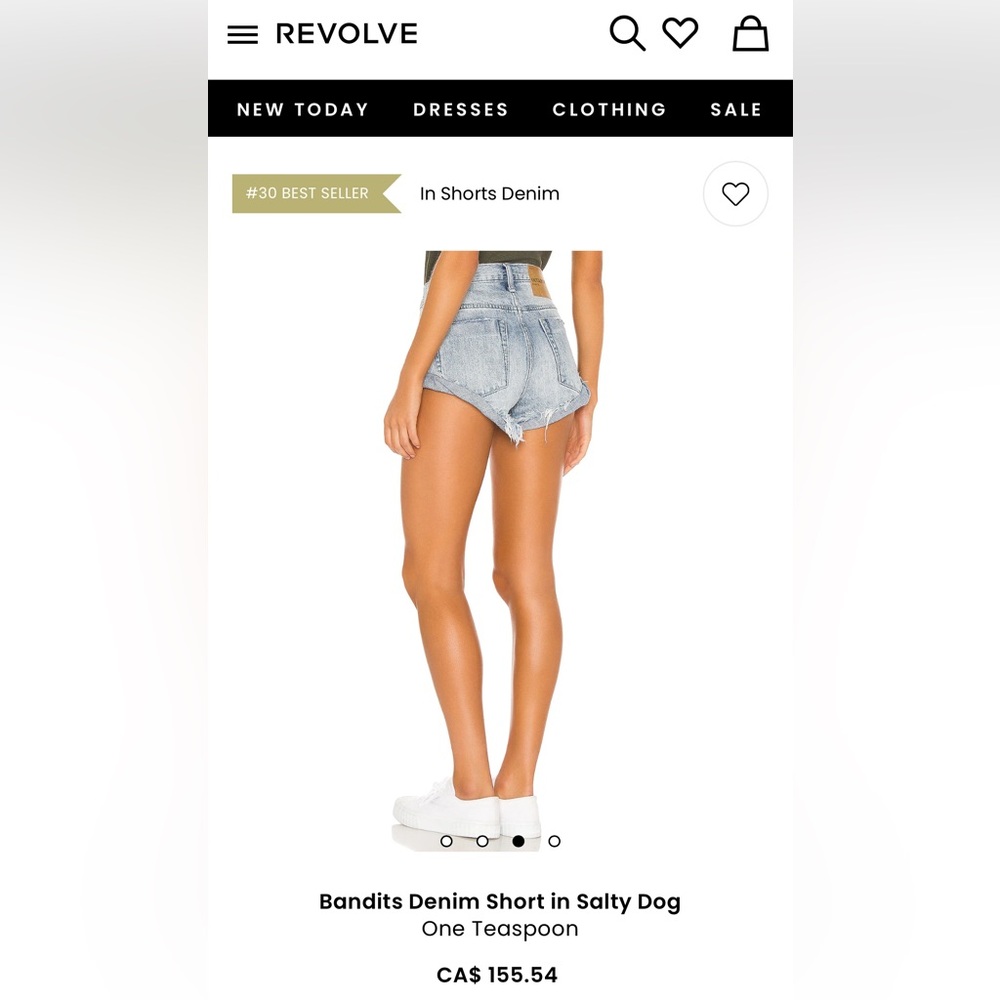 NWT One Teaspoon Bandit Jean Denim Shorts in Salty Dog Wash - Picture 5 of 13